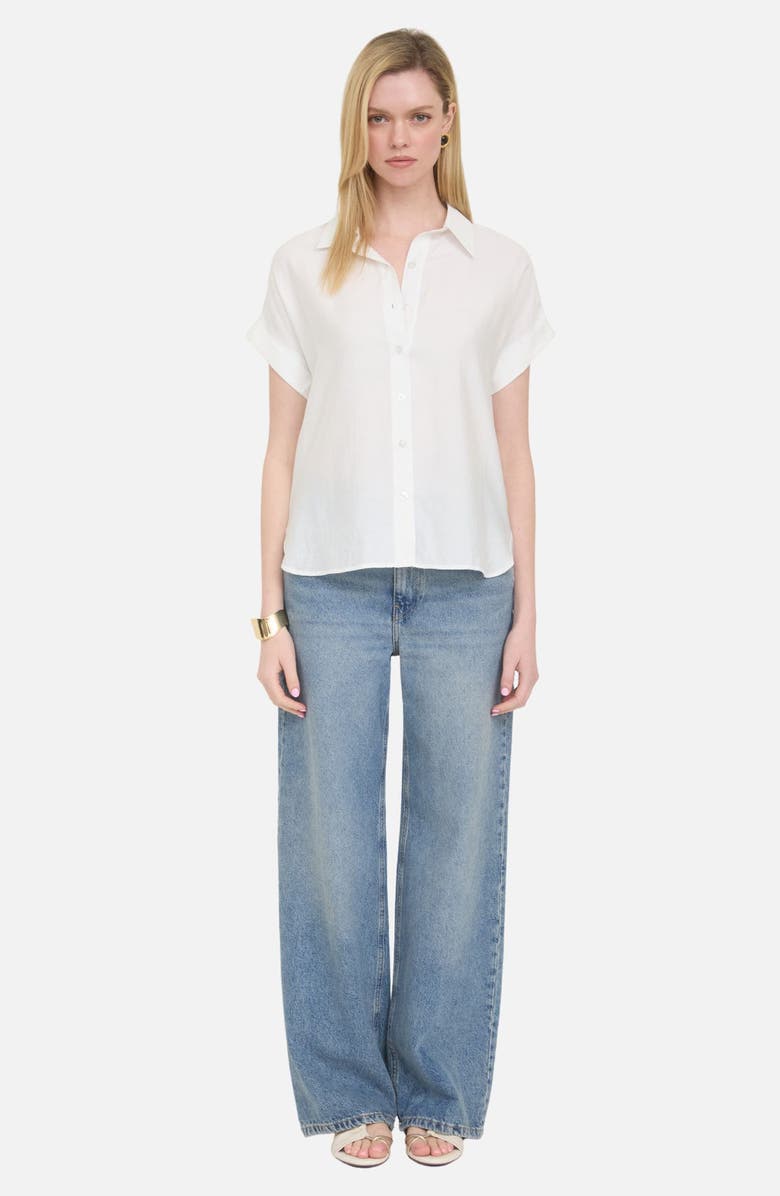 Blu Pepper Short Sleeve Button-Up Shirt, Alternate, color, White