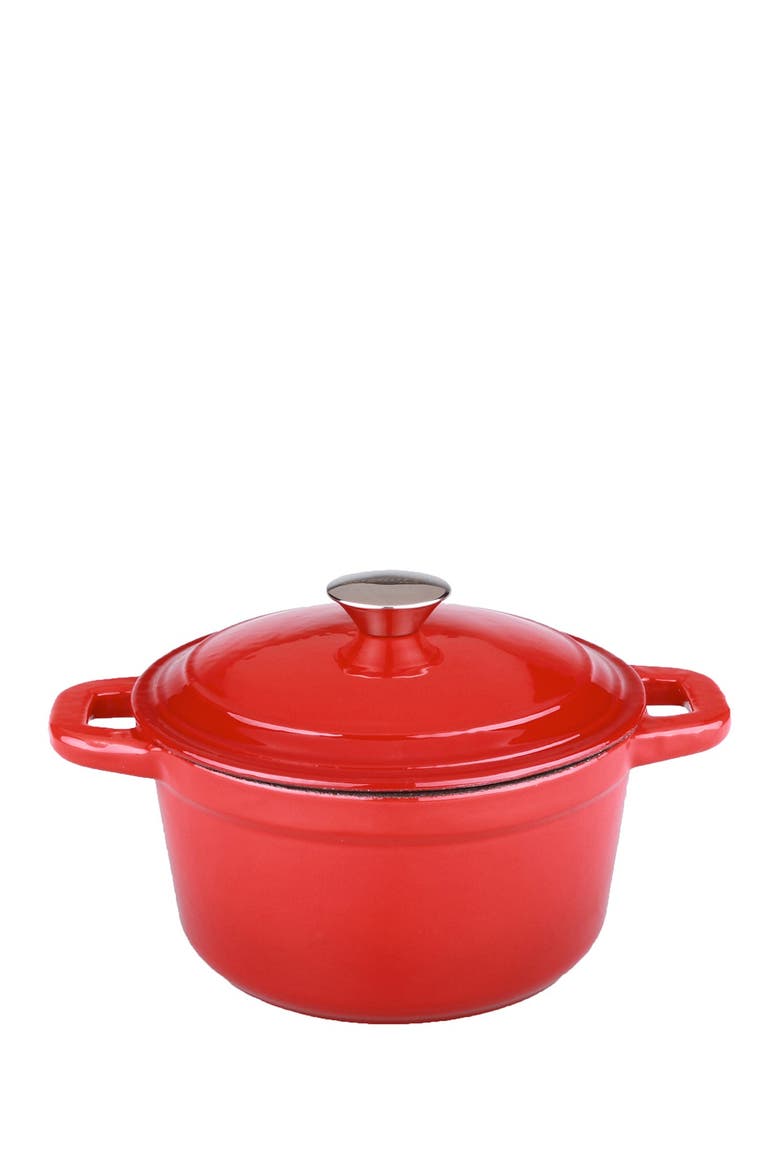 Cast Iron Red 7 Qt. Covered Stockpot, Main, color, RED