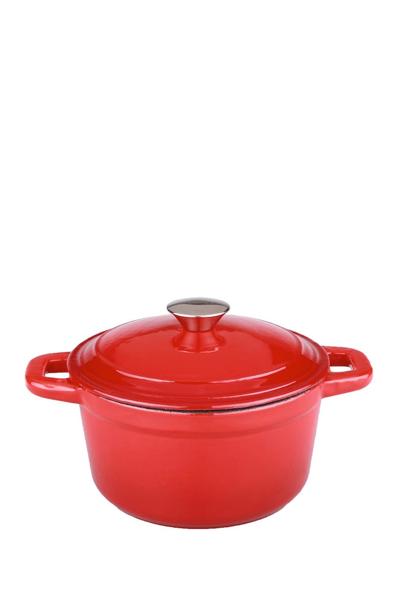 BergHOFF Cast Iron Red 7 Qt. Covered Stockpot, Main, color, Red