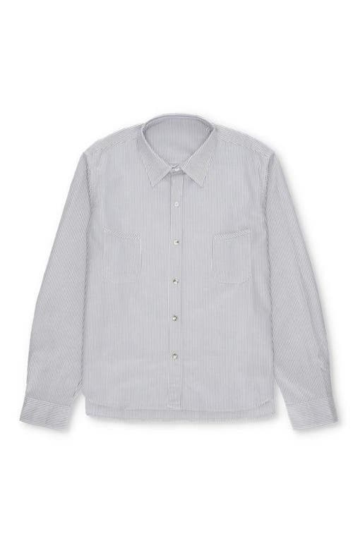 Fortela Liam Cotton Chest Pocket Shirt In Gray