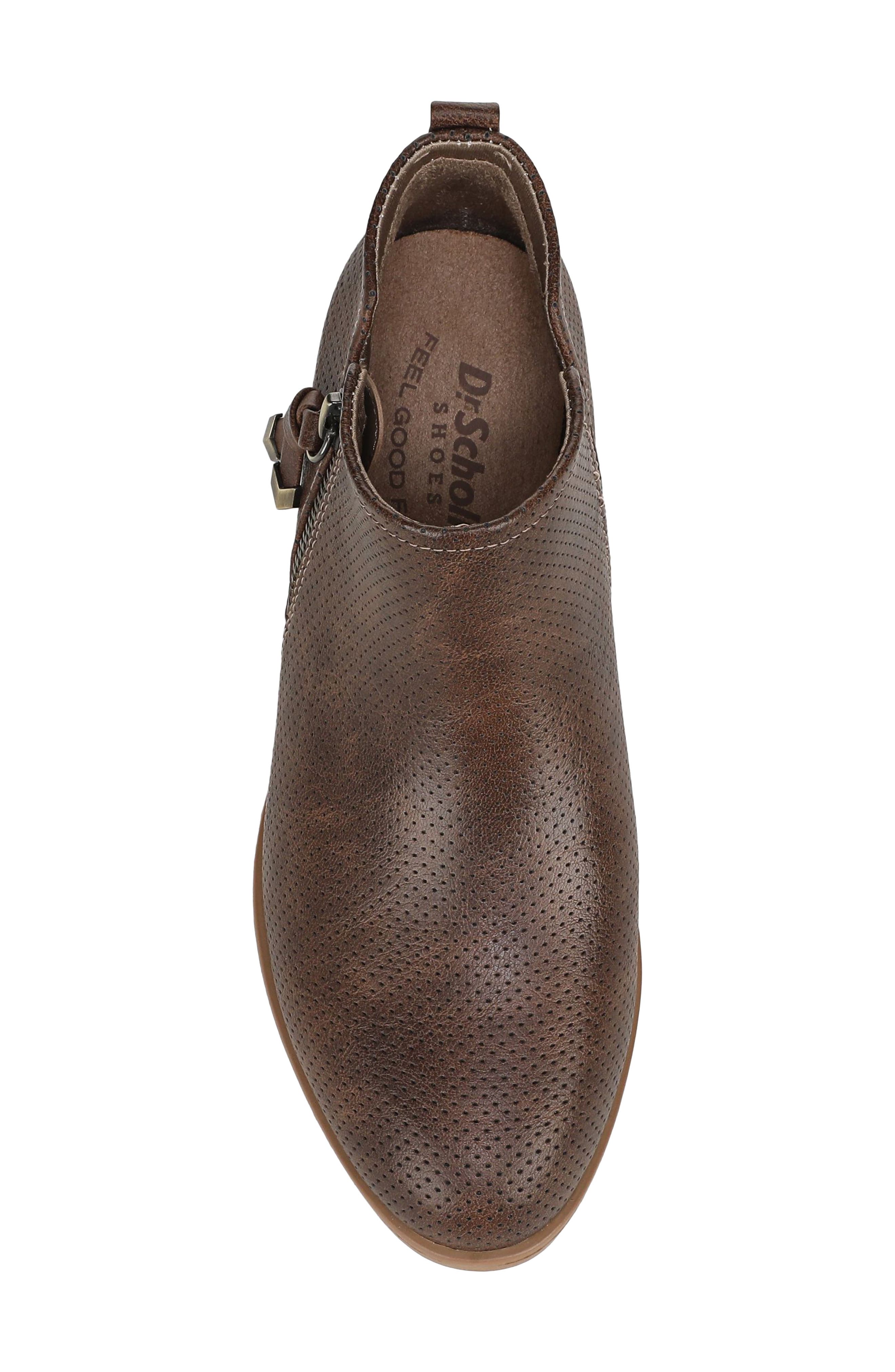 Reverie Faux Leather Bootie, Alternate, color, DARK BROWN FAUX LEATHER
