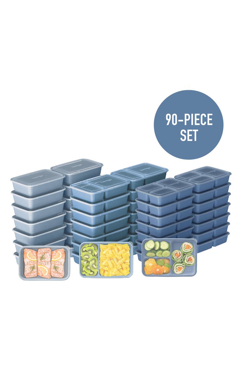 BENTGO 90-Piece Meal Prep Set, Alternate, color, Blue Mist