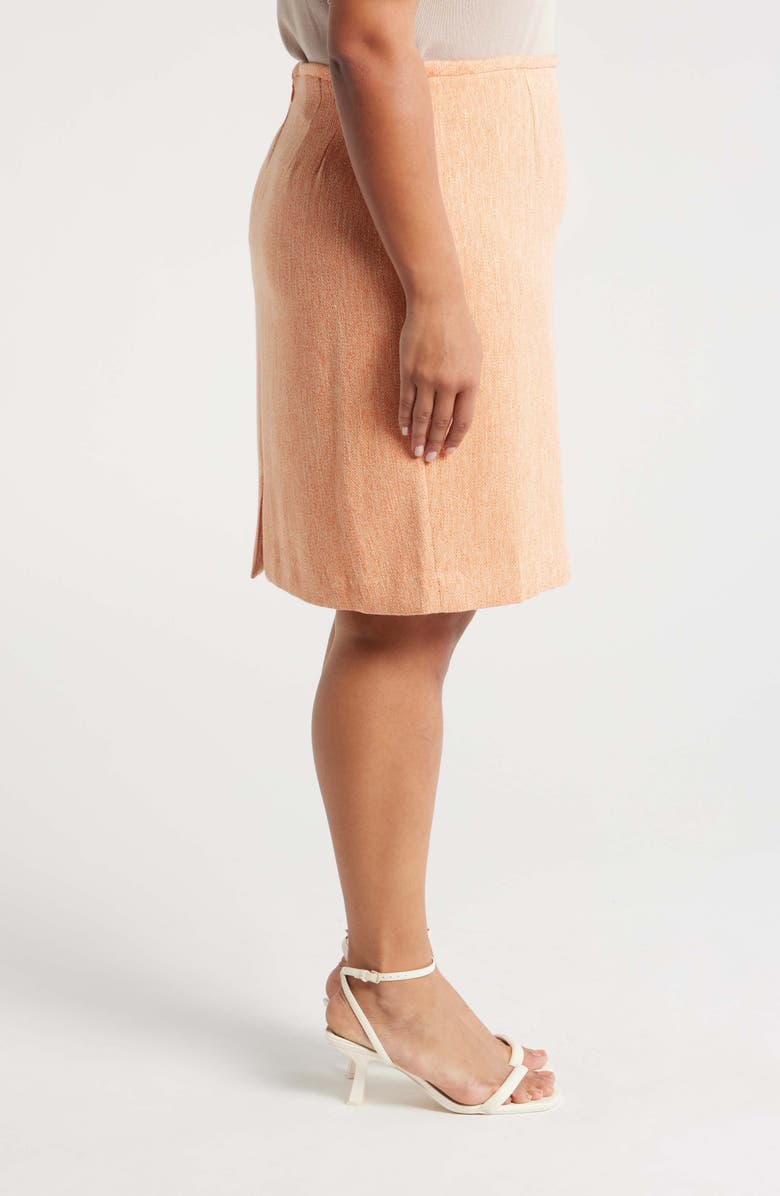 Tahari ASL Summertime Tweed Pencil Skirt, Alternate, color, Salmon