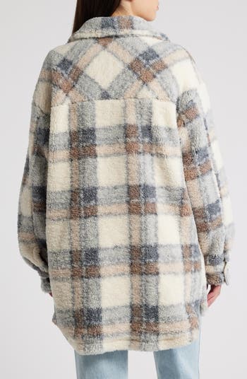 Plaid Fleece Shirt Jacket