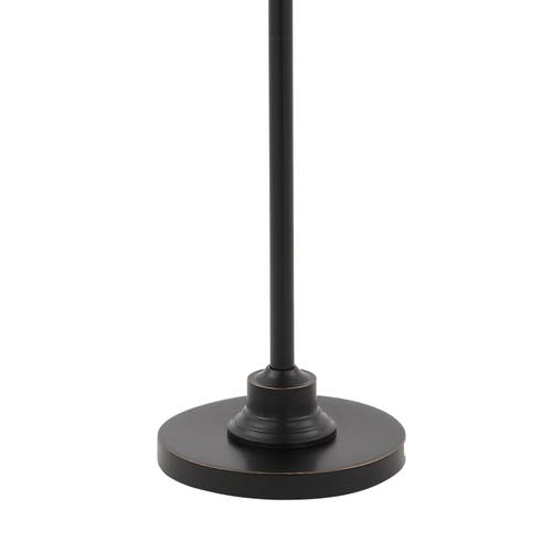 Jonathan Y Noah Modern Industrial Iron Height-adjustable Led Floor Lamp In Charcoal/black