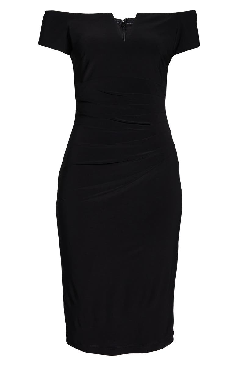 Xscape Evenings Xscape Off the Shoulder Ruched Dress, Alternate, color, 