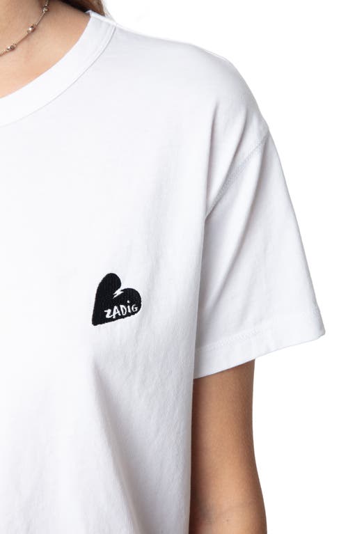 ZADIG & VOLTAIRE ZADIG & VOLTAIRE MARTA HEART ZADIG EMBROIDERED COTTON T-SHIRT