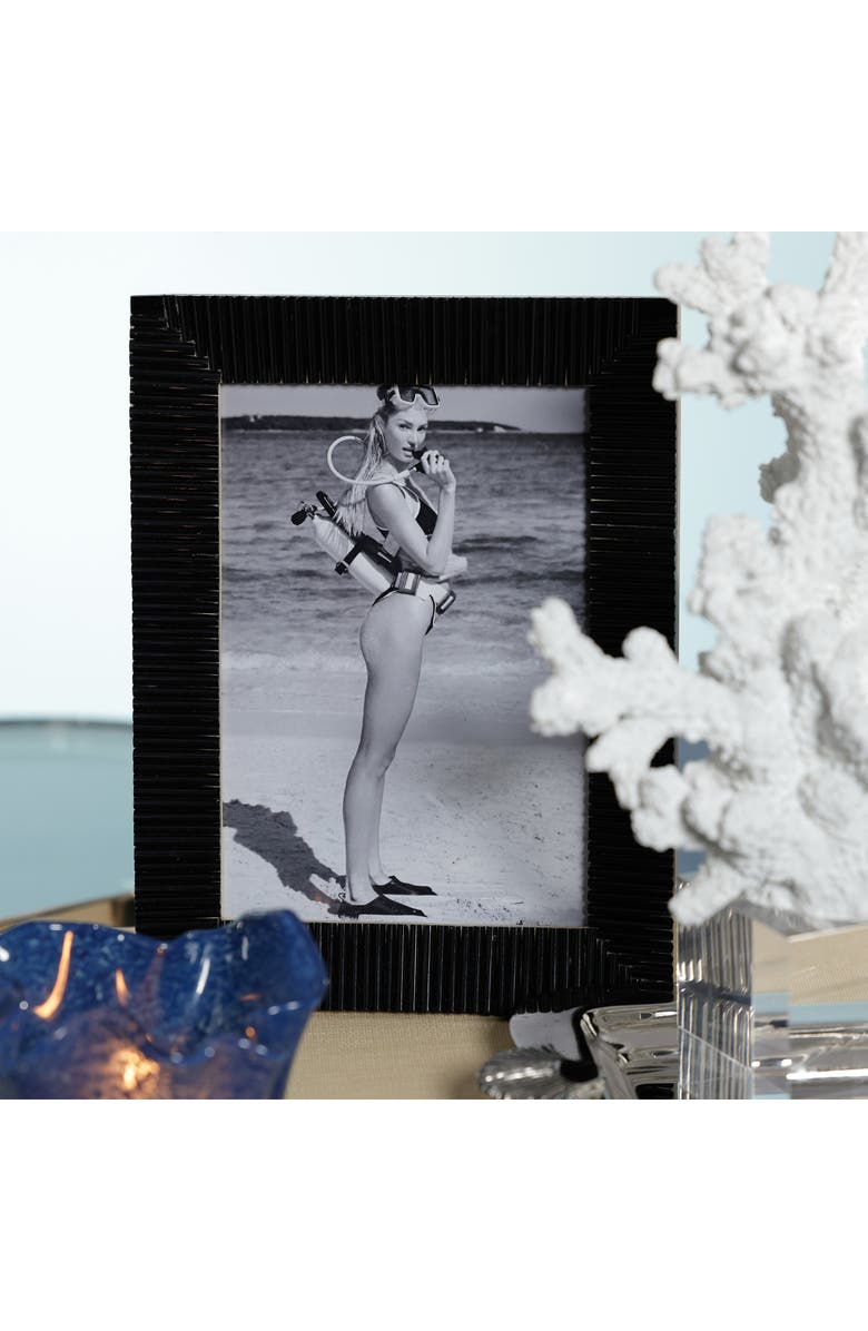 Zodax Nubia Ribbed 6.5 x 8.5 Photo Frame, Alternate, color, Black