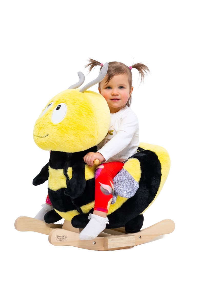 Gerardo´s Toys Little Rockers Bee Wooden Plush Ride, Alternate, color, Multicolored