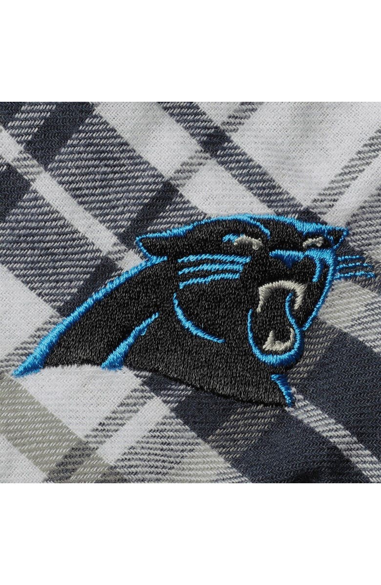 CONCEPTS SPORT Women's Concepts Sport Charcoal/Gray Carolina Panthers Accolade Flannel Long Sleeve Button-Up Nightshirt, Alternate, color, Charcoal