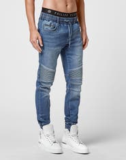 PHILIPP PLEIN Denim Jogging Trousers Basic Men
