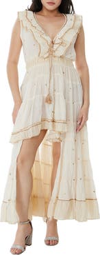 RANEES Embellished Ruffle Coverup Dress