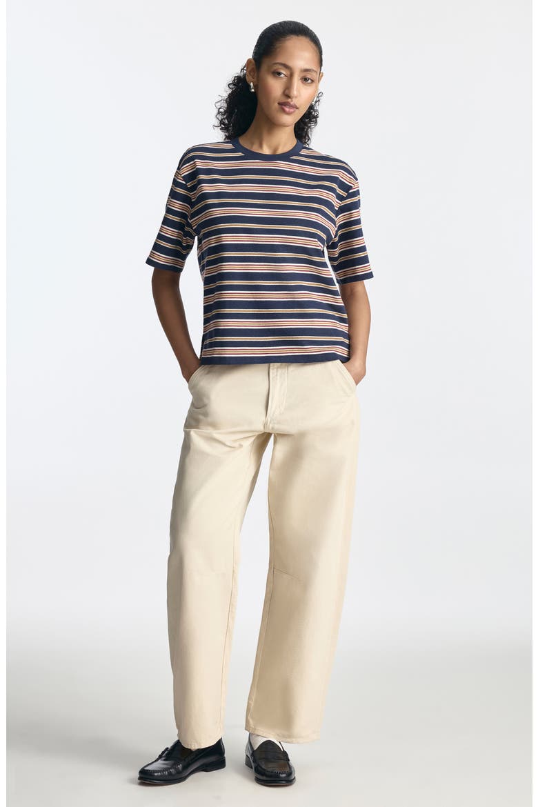 Stripe Cotton Jersey T-Shirt, Alternate, color, POLAR NIGHT STRIPE