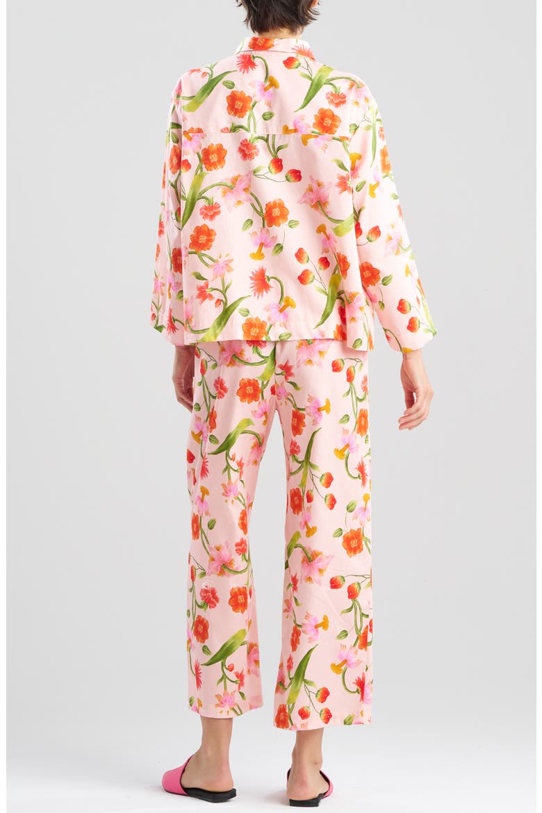 Solene Cotton Sateen Crop Pajamas, Alternate, color, PINK