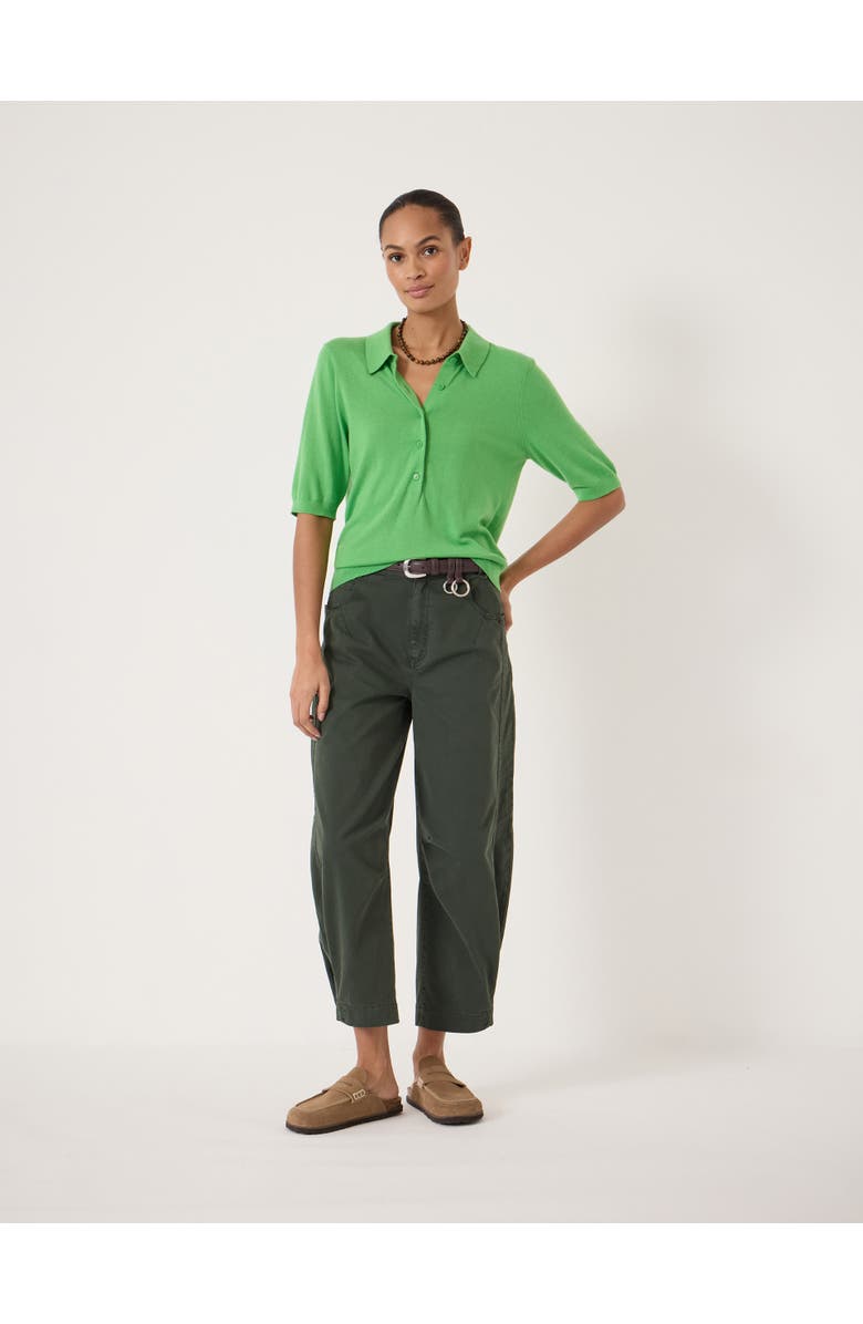 Hush Fine Knit Short Sleeve Polo Top, Alternate, color, Vibrant Green