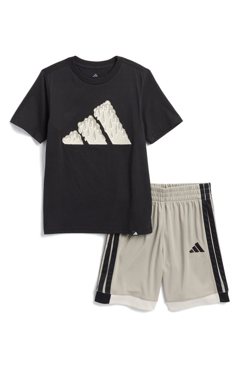 adidas Kids' Drip Logo Cotton T-Shirt & Winner Shorts Set, Main, color,