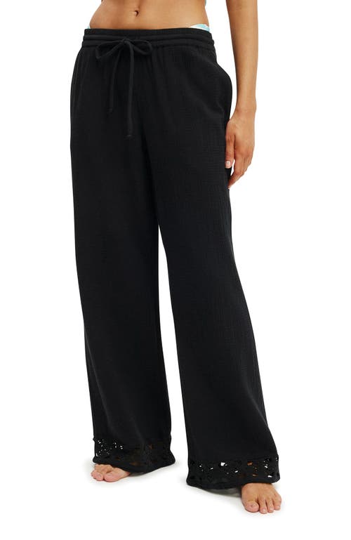 Cotton On Body Woven Wide Leg Beach Pant In Black
