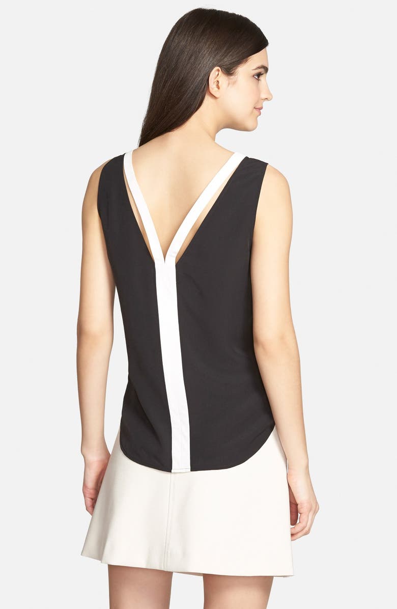 Trouvé 'Double V' Crepe Tank, Alternate, color, 