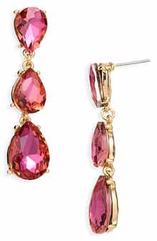 Cara Triple Teardrop Linear Drop Earrings