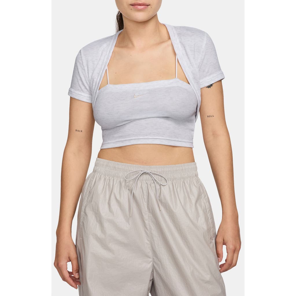 Nike Sportswear Chill Rib Crop Camisole & Bolero Set In Gray