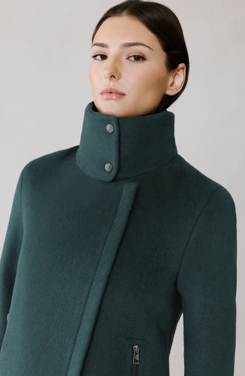 Soia & Kyo Abbi Wool Blend Coat With Removable Quilted Puffer Bib In Green