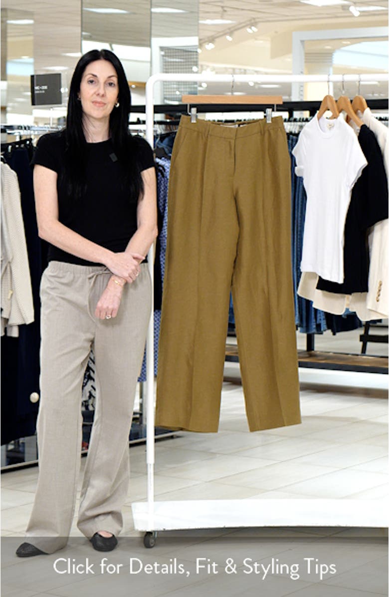 Gates Floral Linen Blend Pants, sales video thumbnail