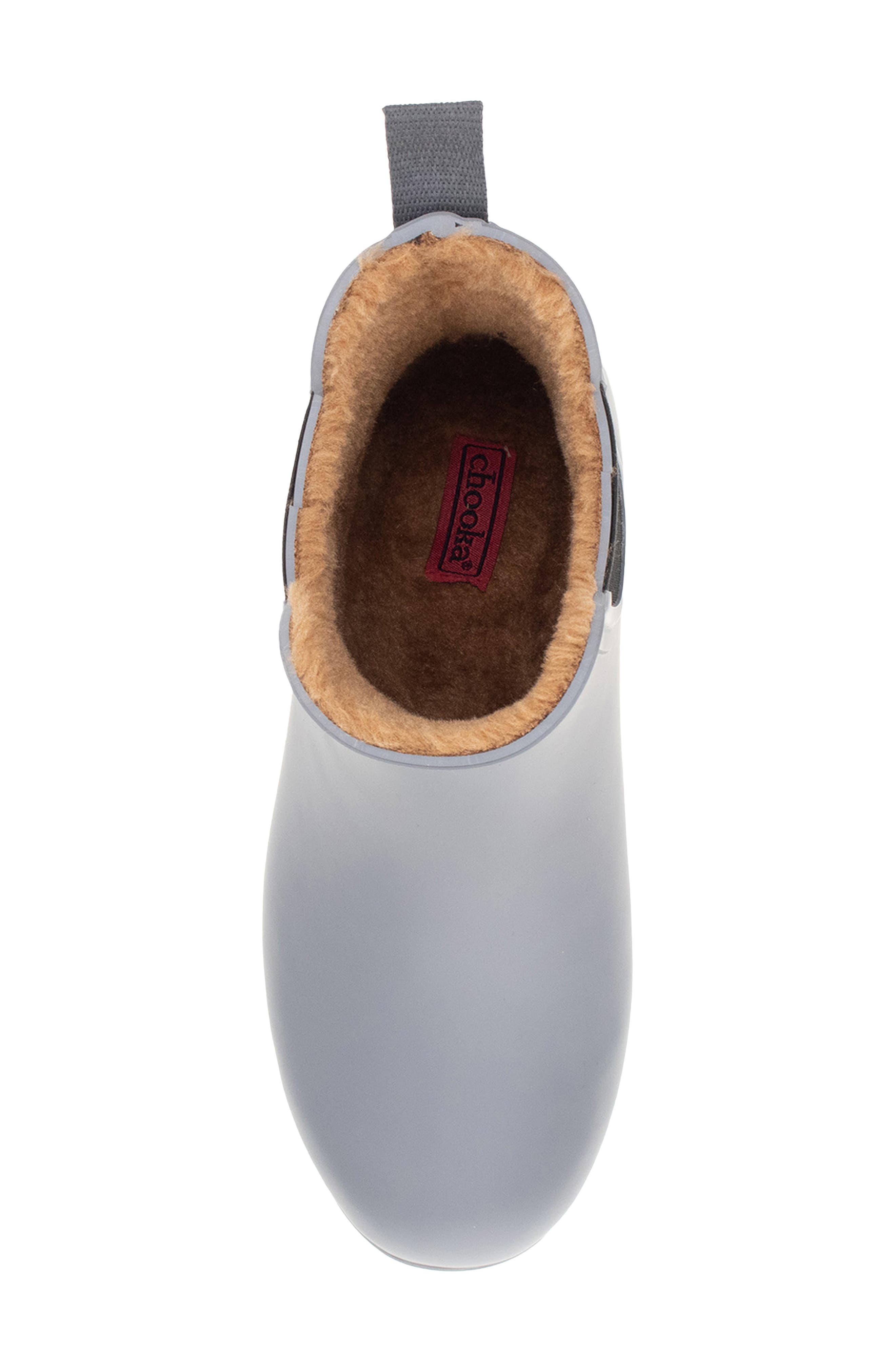 Delridge Faux Fur Chelsea Rain Boot, Alternate, color, GRAY