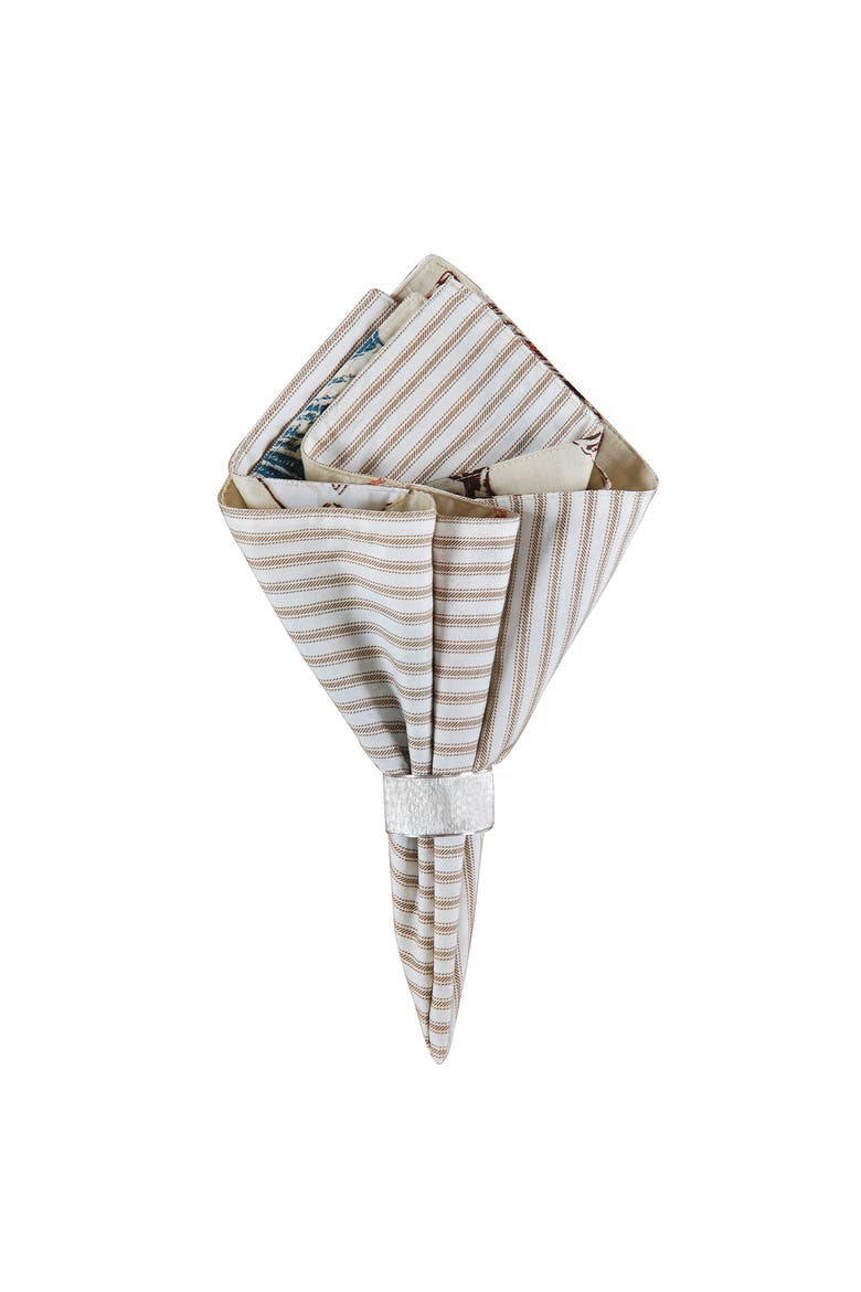 Histoire De La Mer Napkin, Main, color, White