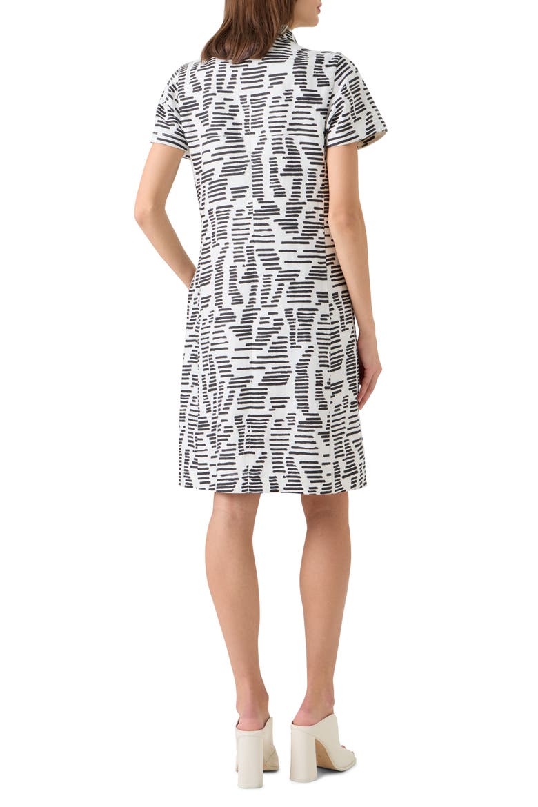 Dance Movements Print Linen Shirtdress, Alternate, color, ECRU-BLACK