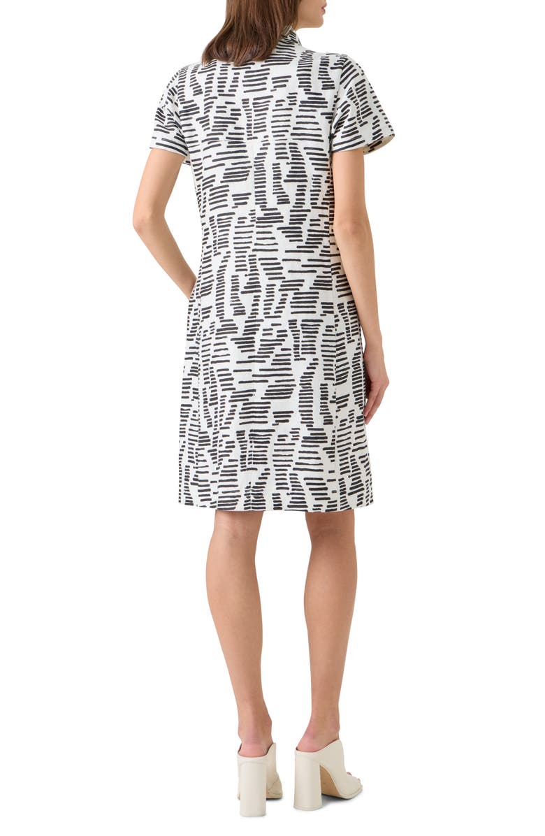 Akris Dance Movements Print Linen Shirtdress, Alternate, color, Ecru-Black