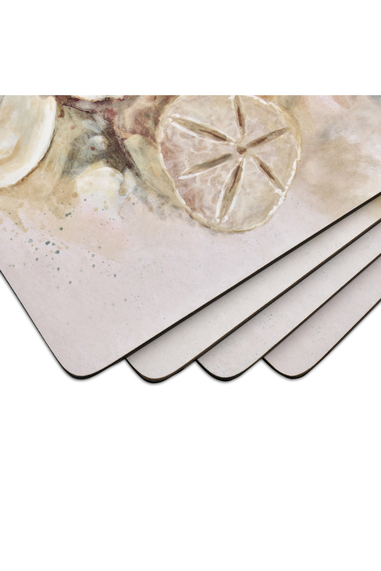 Beach Prize Set of 4 Cork Back Placemats, Alternate, color, Multi