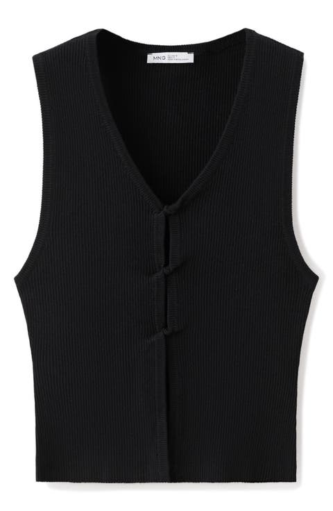 Cutout Sleeveless Rib Top