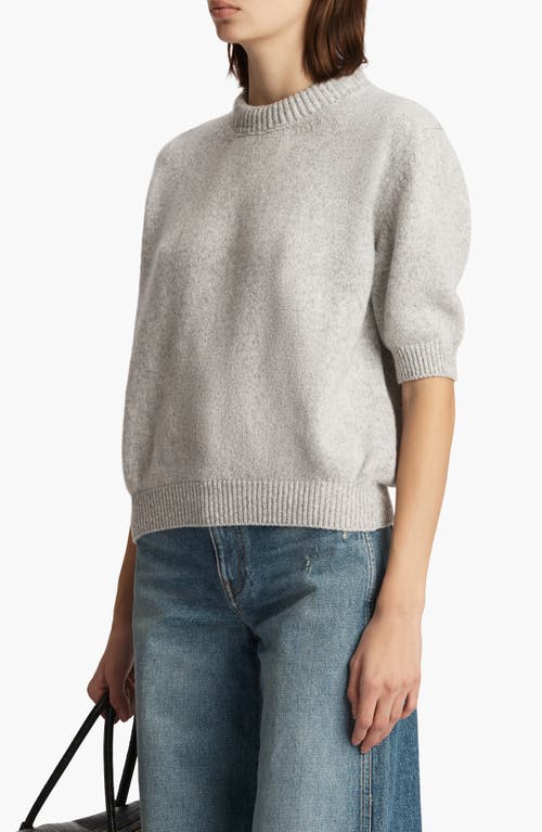 Khaite Davin Short Sleeve Cashmere Sweater In Dove