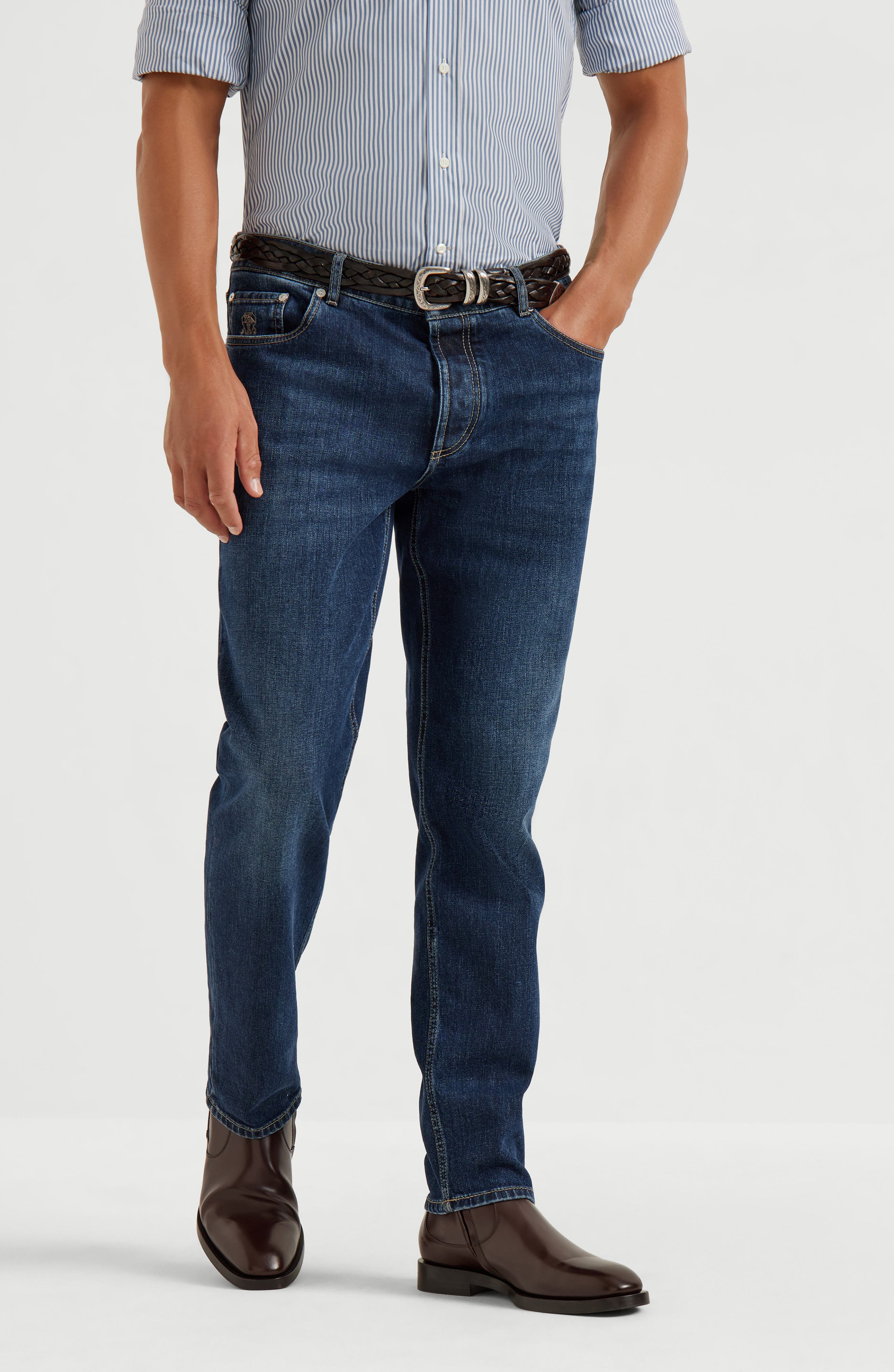 Traditional fit five-pocket trousers - image 2