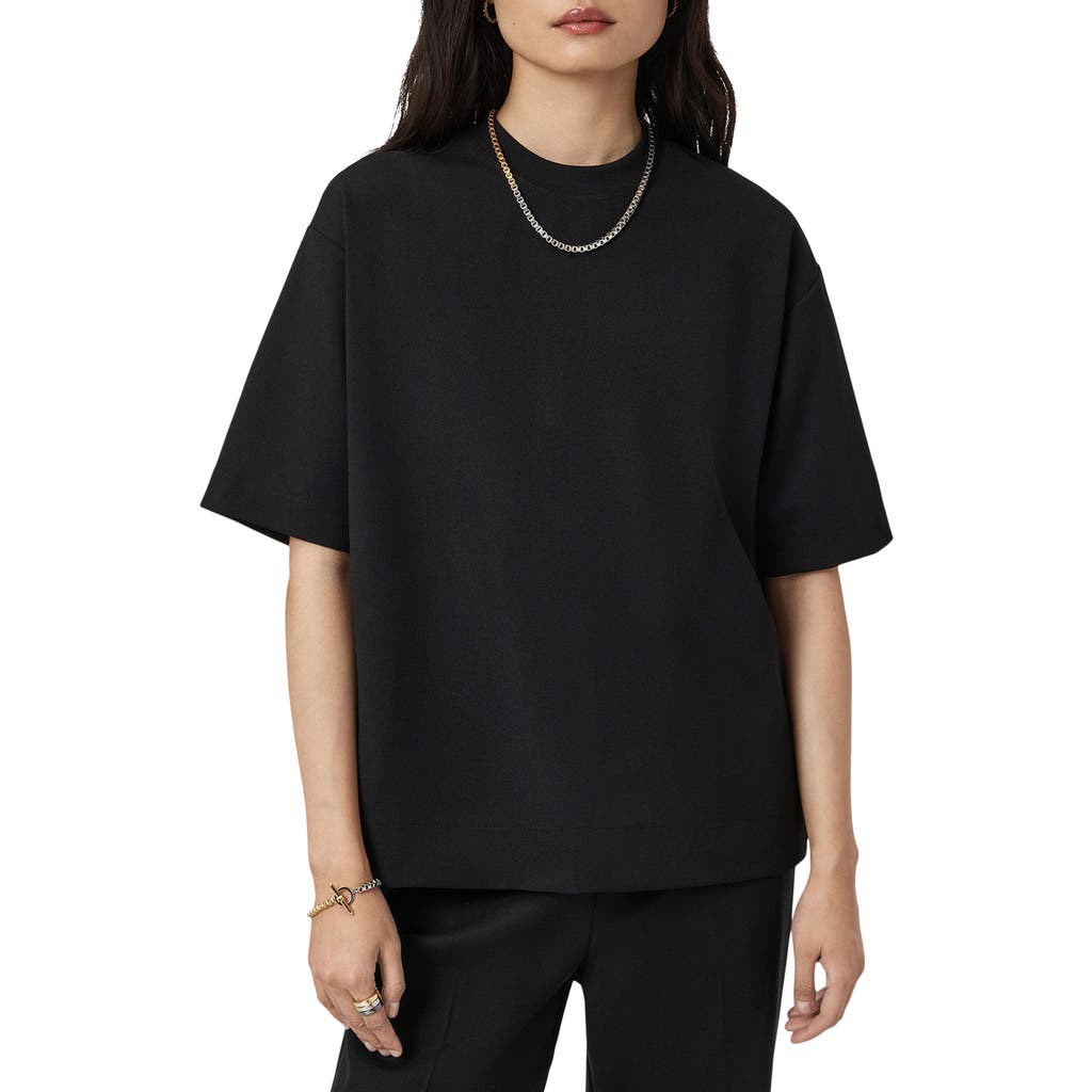 Allsaints Nero Heavyweight Relaxed Fit T-shirt In Black