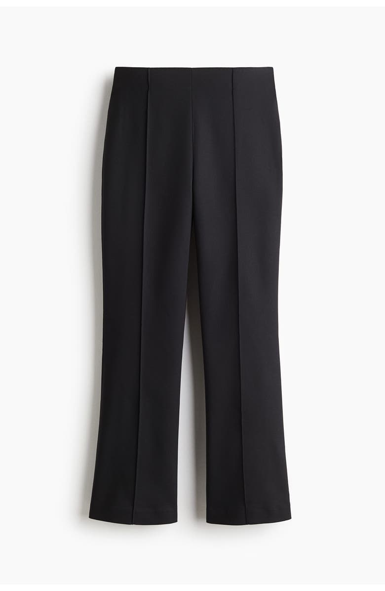 H&M Flared Crease-front Trousers, Main, color, Black