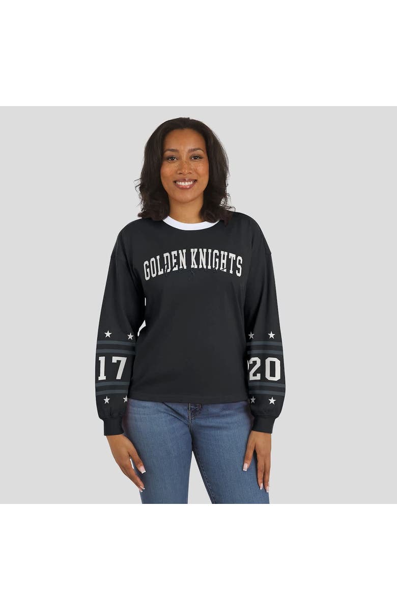 WEAR by Erin Andrews Women
s WEAR by Erin Andrews Black Vegas Golden Knights Long-Sleeve Sport T-Shirt, Alternate, color, Black