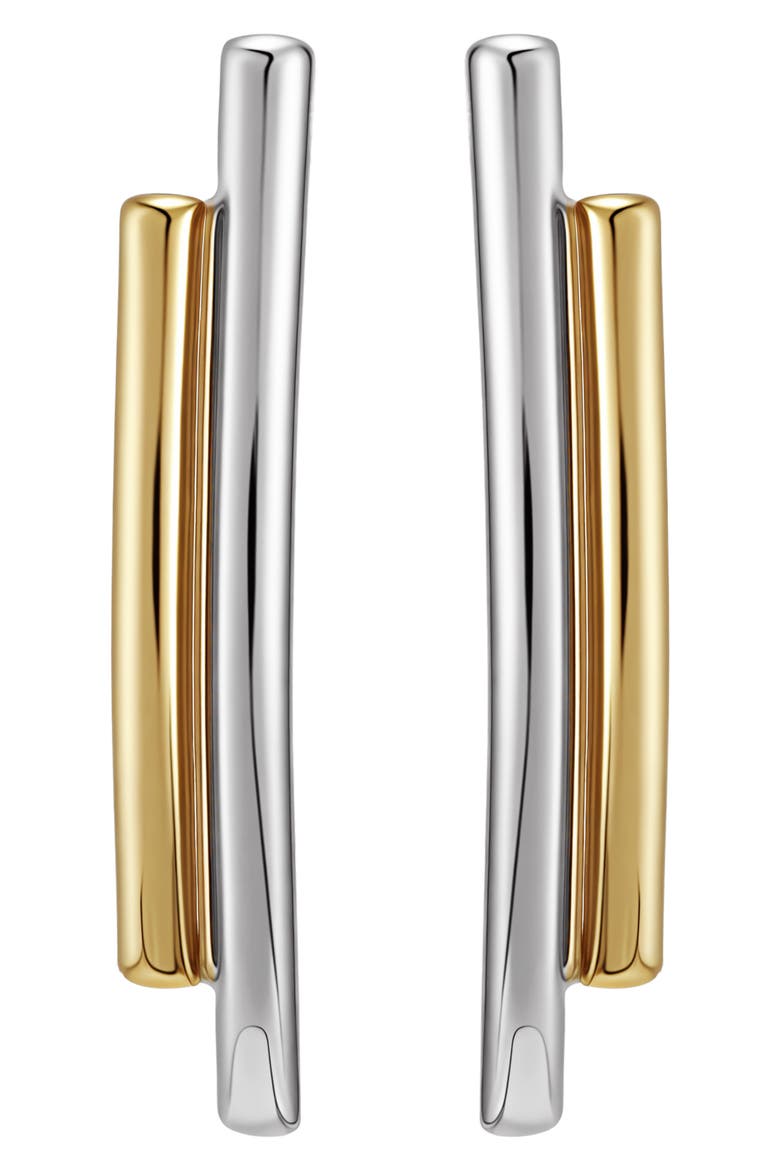 Two-Tone Double Bar Drop Earrings, Main, color, TWO-TONE