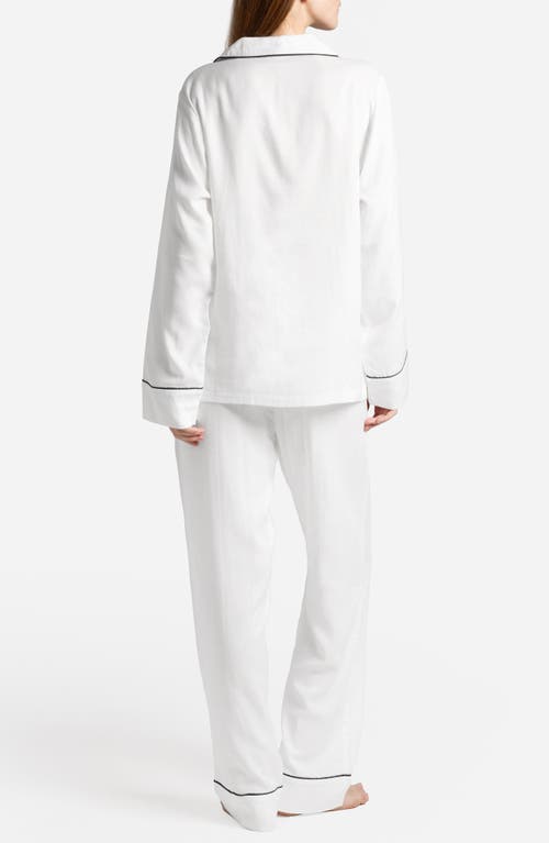 Sunday Citizen Gender Inclusive Piped Cotton Blend Pajamas In White