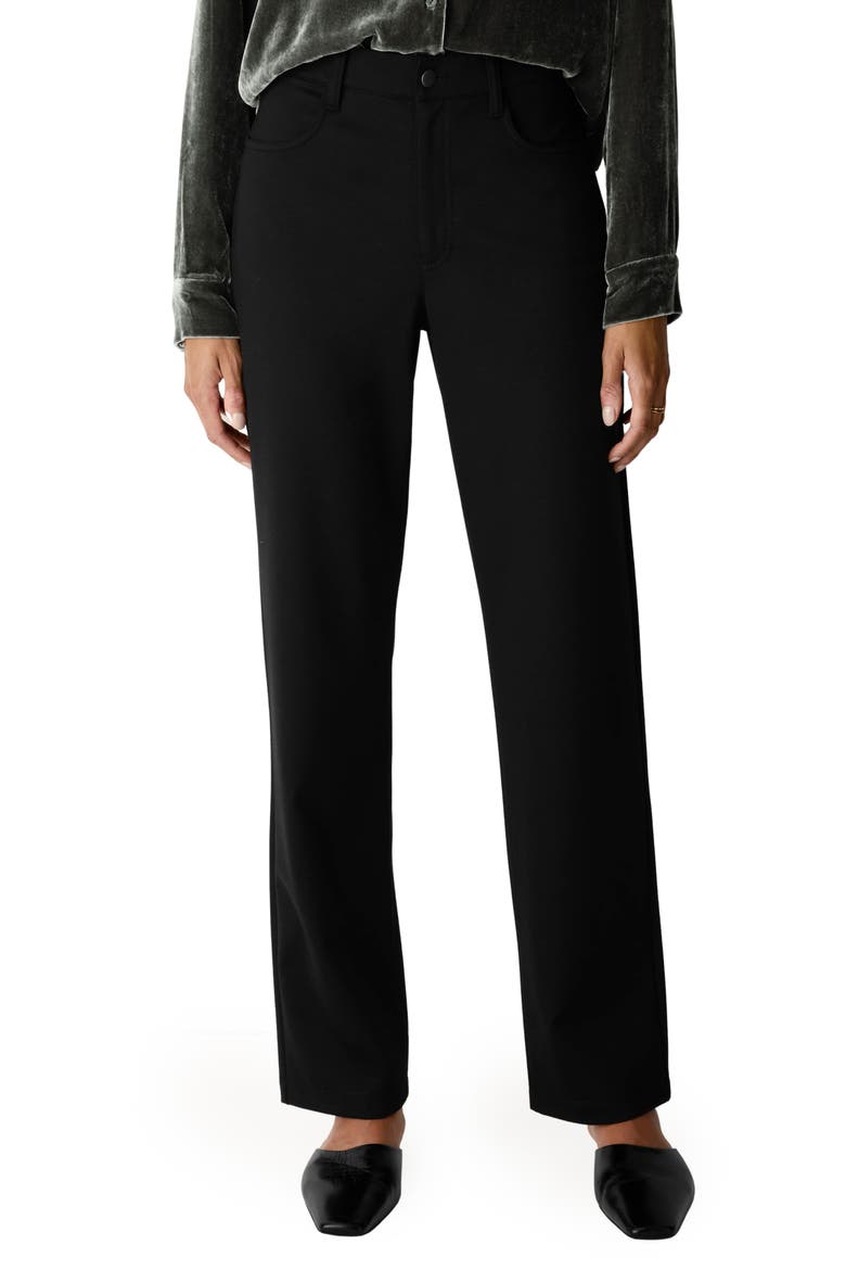 Straight Leg Jeans, Main, color, BLACK