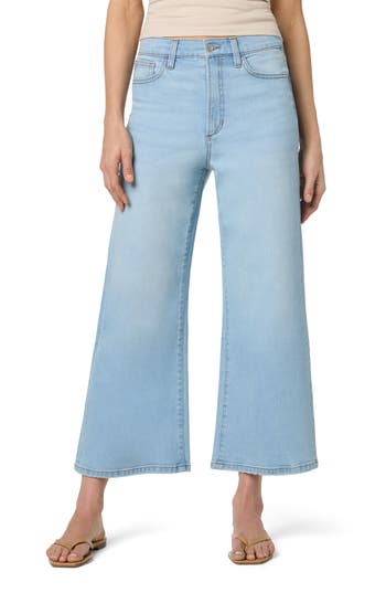 Joe's High Waist Crop Wide Leg Jeans In Blue