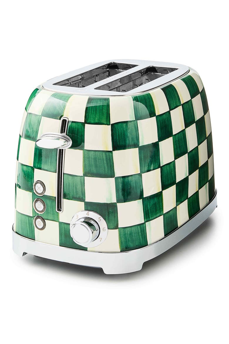 Emerald Check 2-Slice Toaster, Main, color, EMERALD