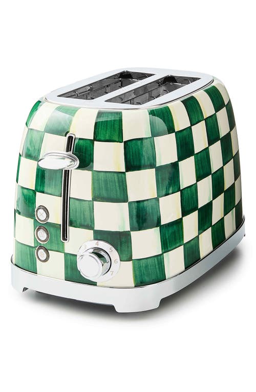 Mackenzie-childs Mackenzie Childs Emerald Check 2-slice Toaster In Green