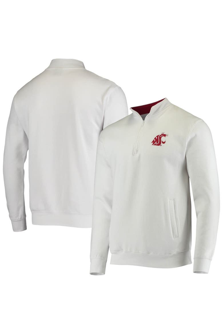 Men's Colosseum White Washington State Cougars Tortugas Logo Quarter-Zip Jacket, Main, color, White