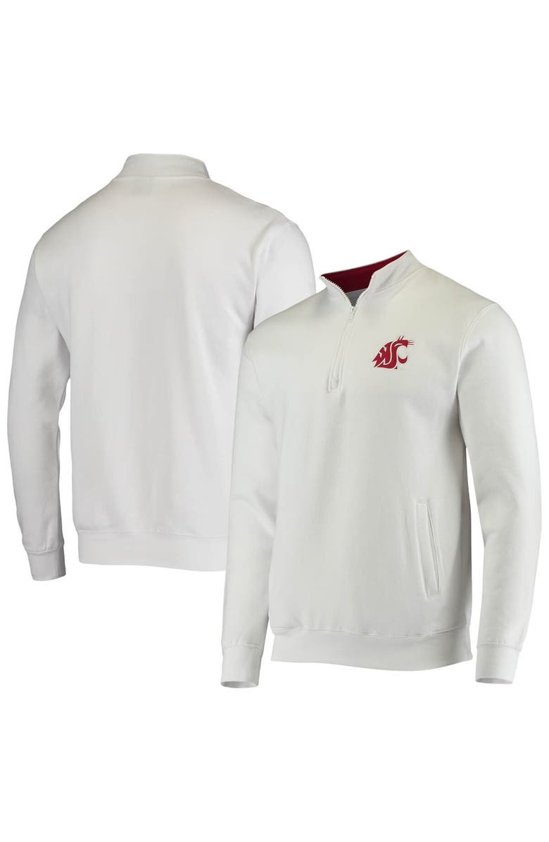 COLOSSEUM Men's Colosseum White Washington State Cougars Tortugas Logo Quarter-Zip Jacket, Main, color, White