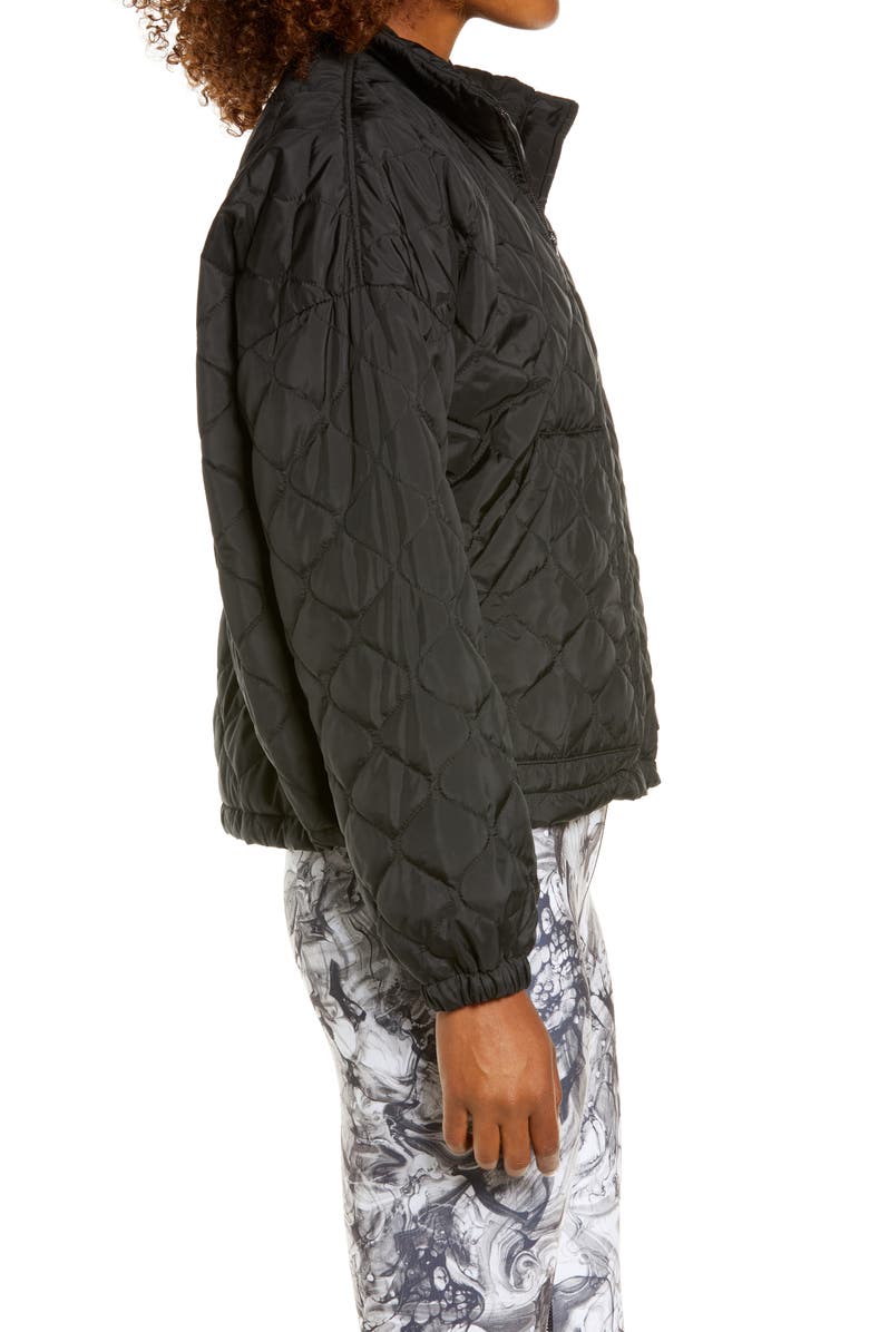 Zella Quilted Bomber Jacket, Alternate, color, 