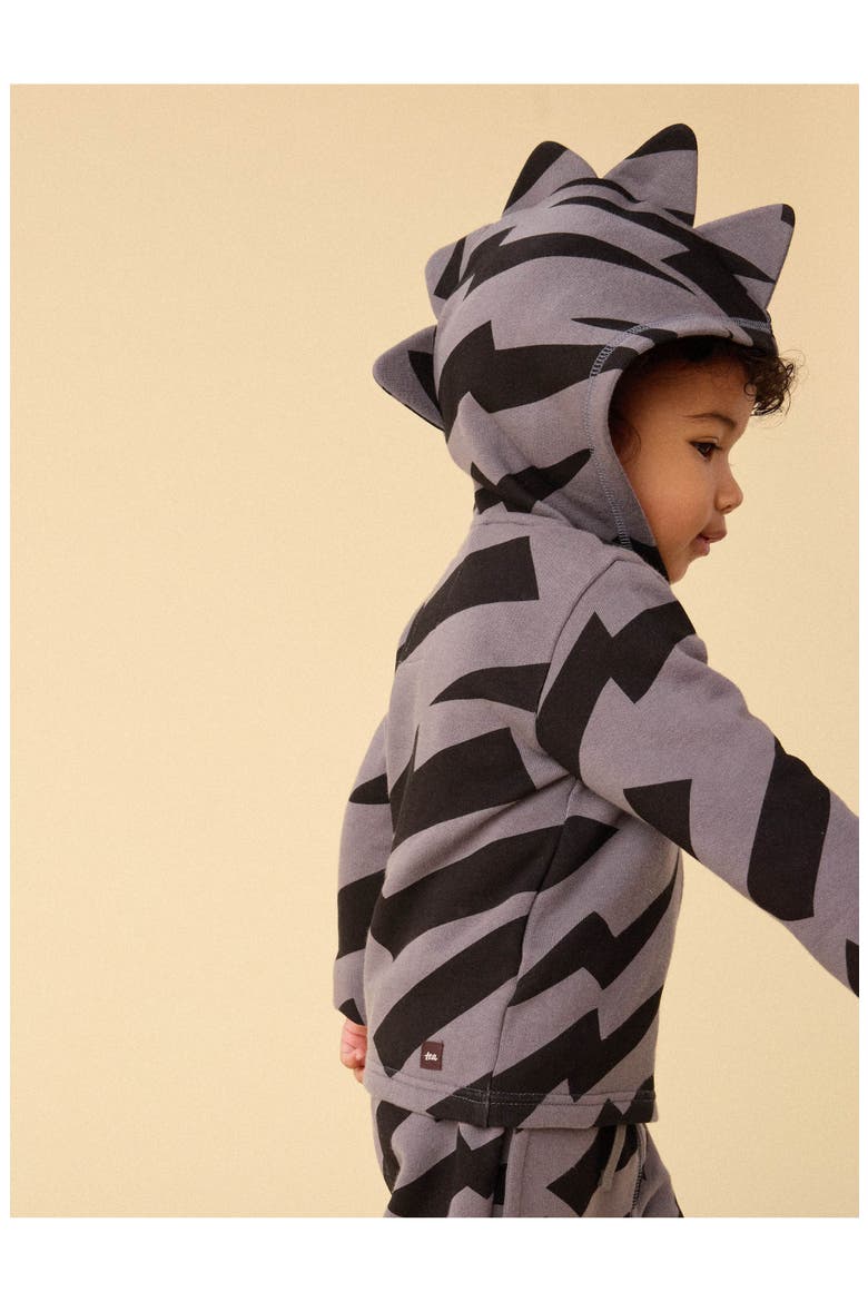 Spike Out Baby Hoodie, Alternate, color, Lightning Stripes