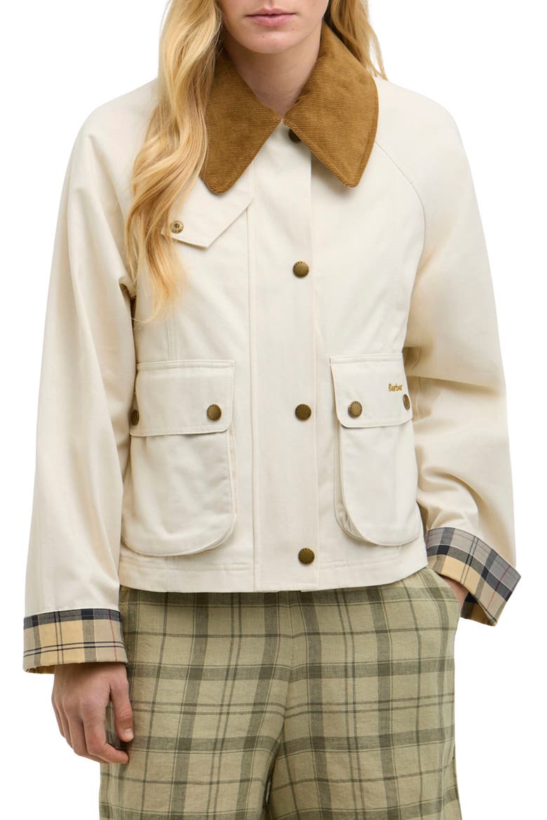 Beadnell Crop Cotton Jacket, Main, color, LIGHT PEARL/ DRESS