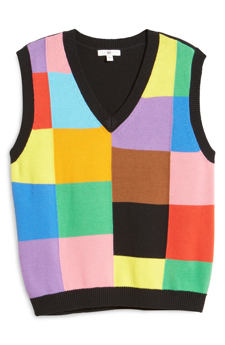 BP. Be Proud by BP Gender Inclusive Pride Colorblock Sweater Vest, Alternate, color, 