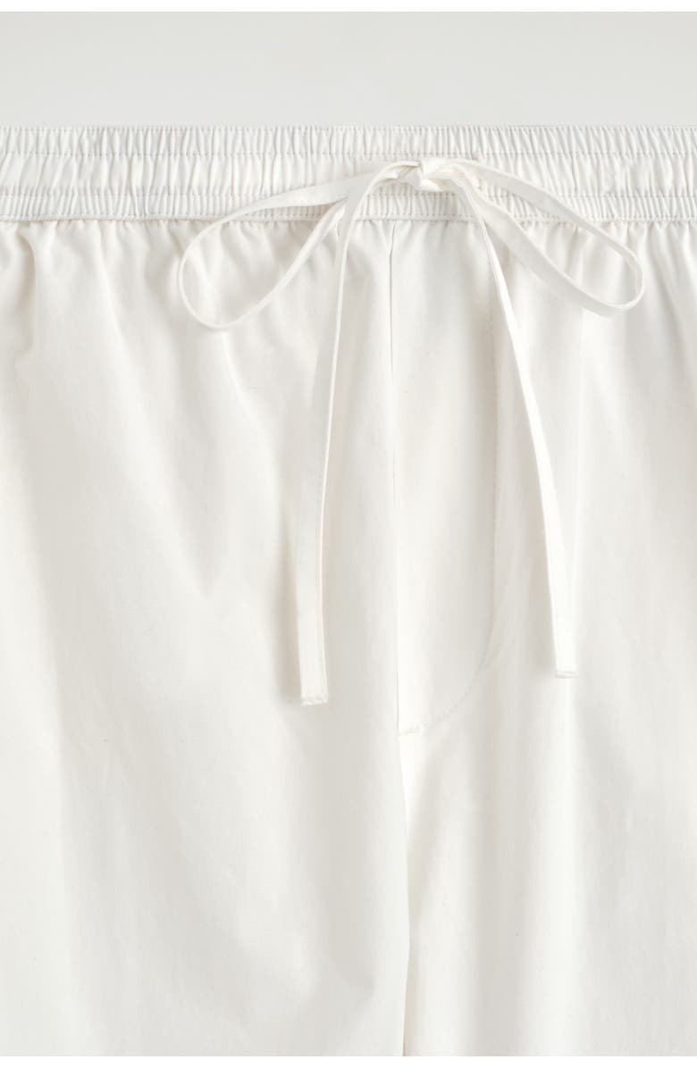 COS Cotton Straight-leg Drawstring Trousers, Alternate, color, White